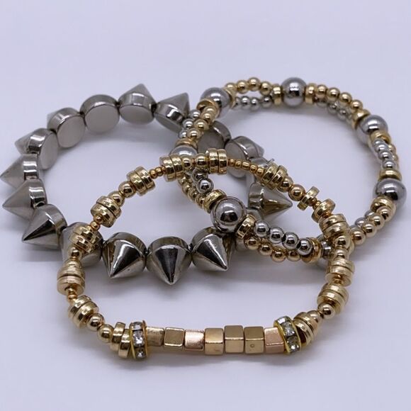 NWT Wool + Pepper Co. Mixed Metals Bracelet Stack - Picture 1 of 3